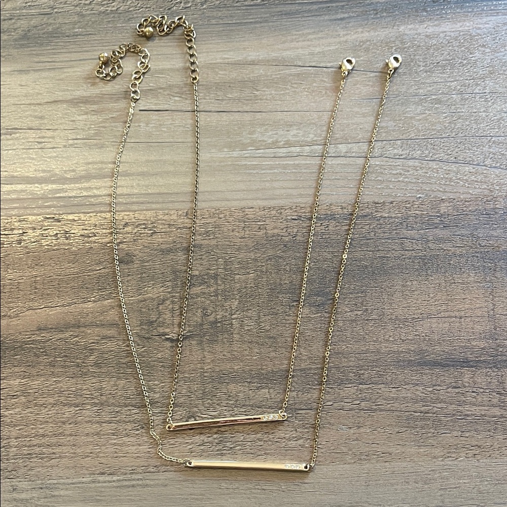 Elegant Gold Double Bar Necklace